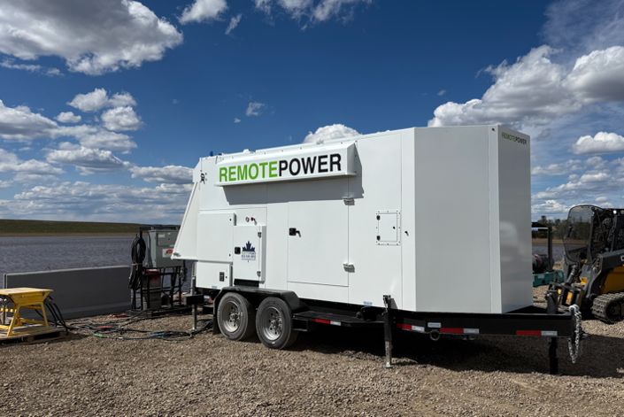 Remote Power natural gas generator package on site