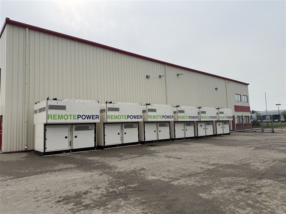 Six paralleled Remote Power units along an industrial facility